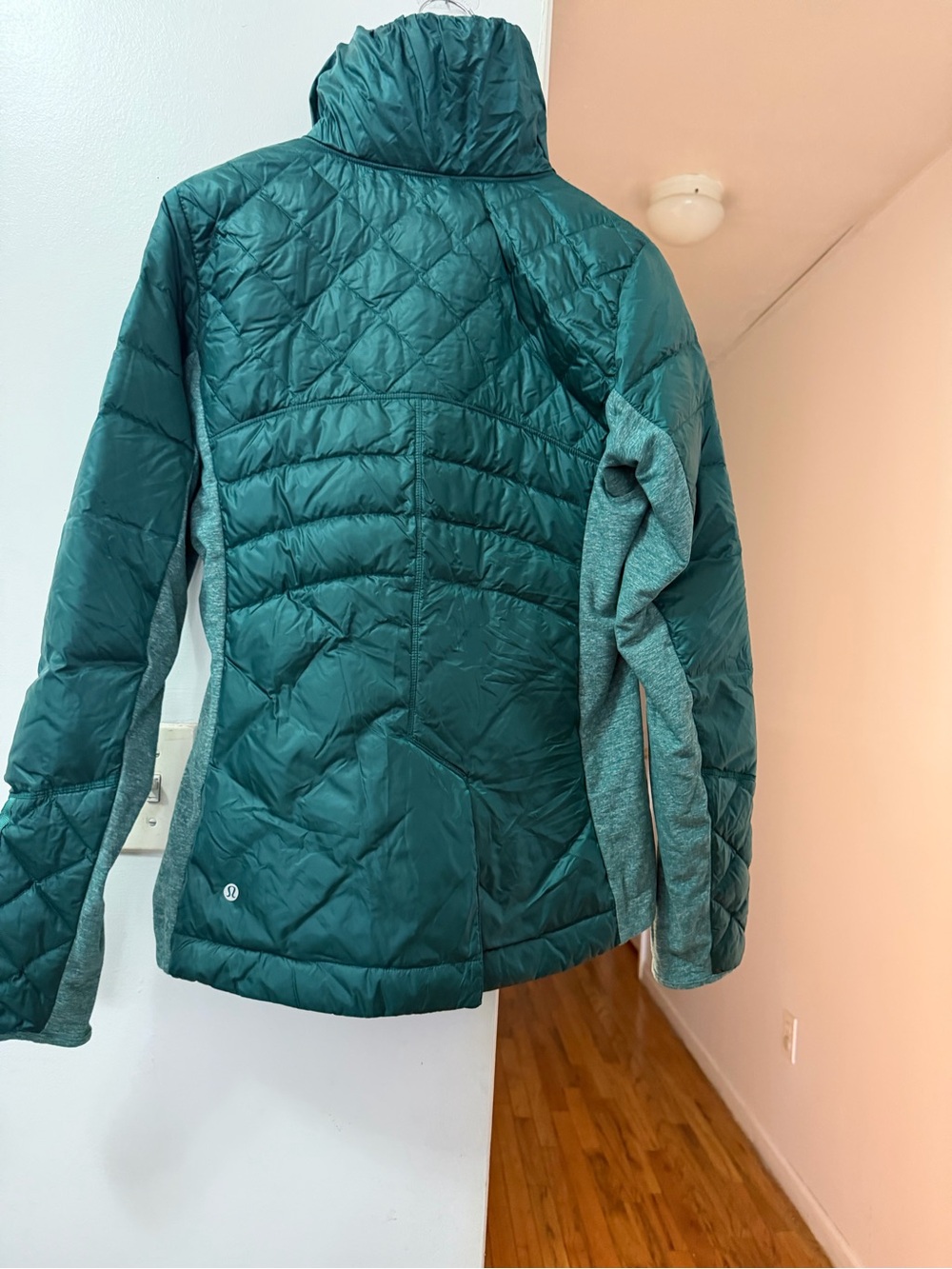 lululemon athletica Teal Quilted Puffer Jacket with Heathered Side Panels